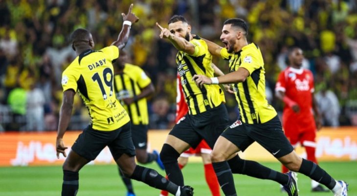 ملخص مباراة الاتحاد 7-1 والوحدة وهاتريك بنزيما